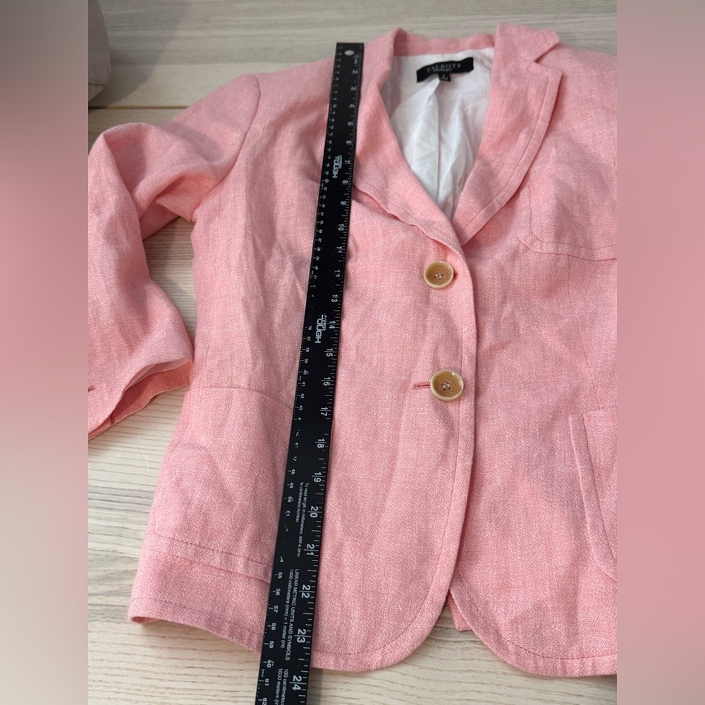 Talbots Soft Pink Linen-Blend Tailored Blazer size 2 NWOT - Picture 8 of 12